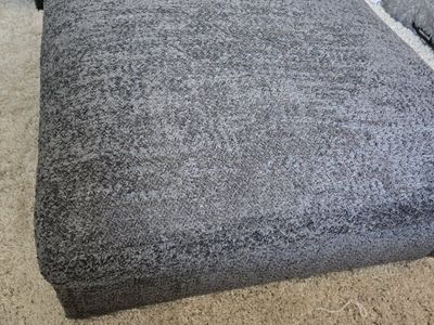 Large Charcoal Gray Upholstered Ottoman / Footstool