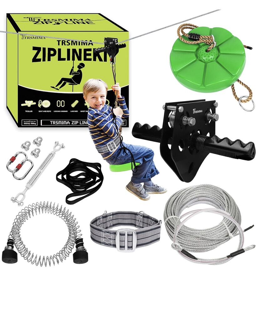 Zipline kit Includes Metal Poles And Wall Brackets