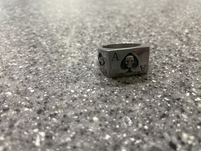 Unique Ace of Spades Skull Stainless Steel Ring - For Larger Fingers
