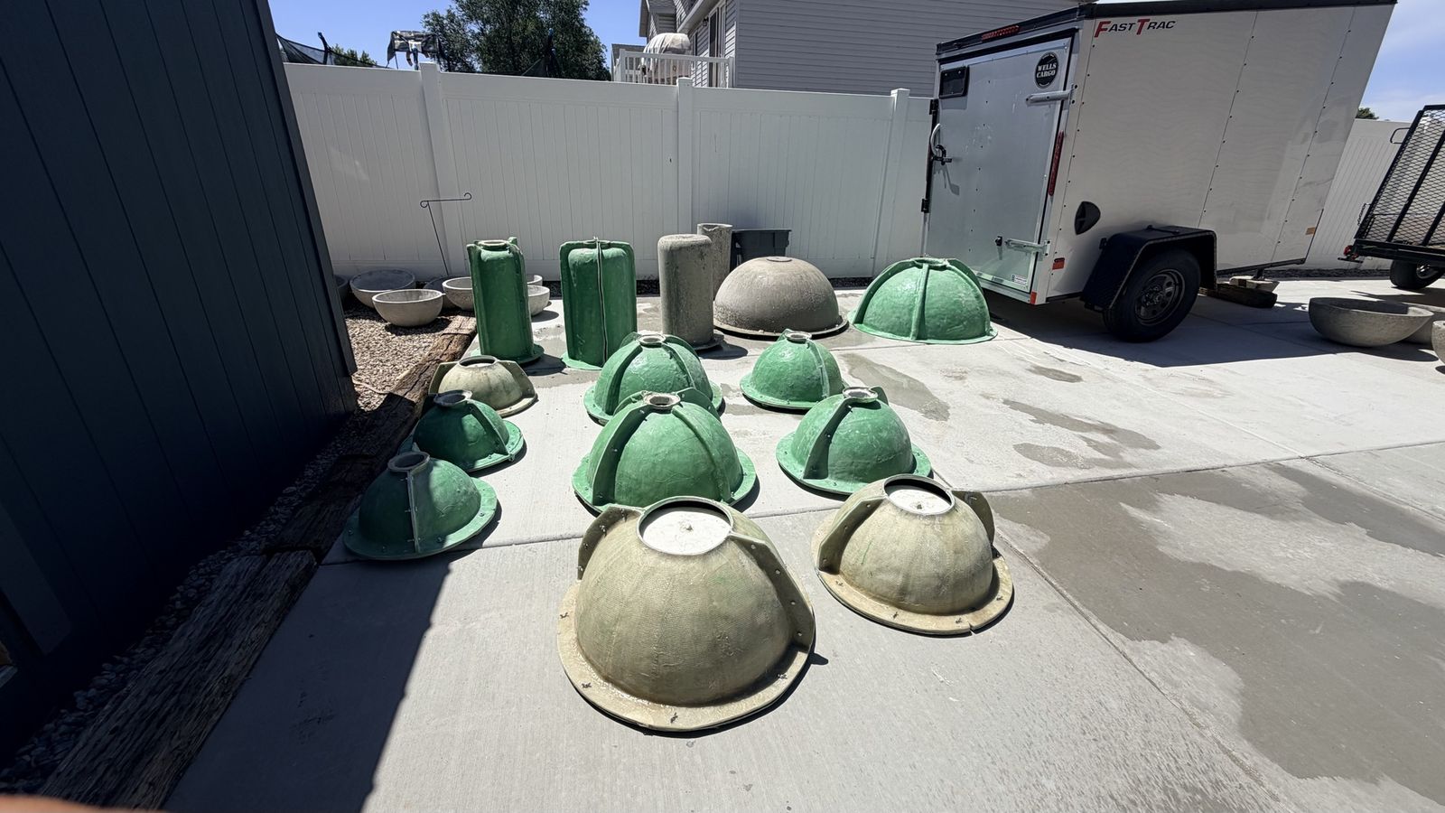 Concrete Planter Molds and Finished Planters Set