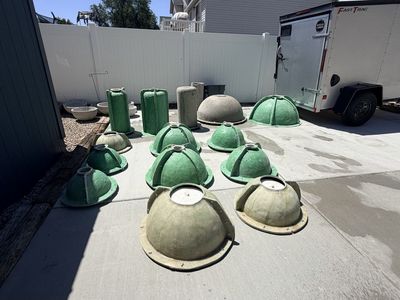Concrete Planter Molds and Finished Planters Set
