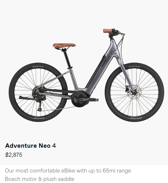 E-Bike Cannondale Adventure Neo 4  Electric Bike