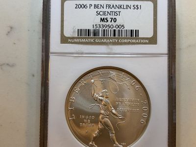 2006 P Ben Franklin Scientist Silver Dollar NGC MS 70 - Commemorative Coin