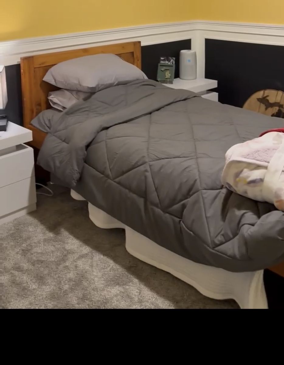 Wooden Twin Bed Frame and Headboard - Solid Wood, Classic Design