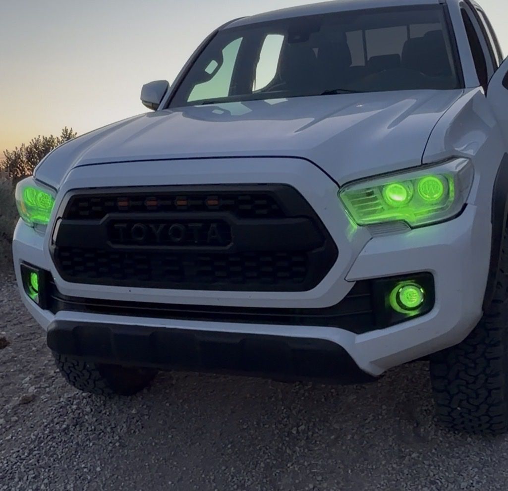 Tacoma custom LED headlights and fog lights