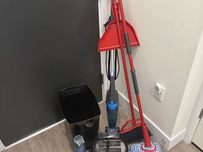 Bissell PowerFresh Steam Mop, Hoover Vacuum, Mop & Broom Set, Toaster, Dishes & Can Opener