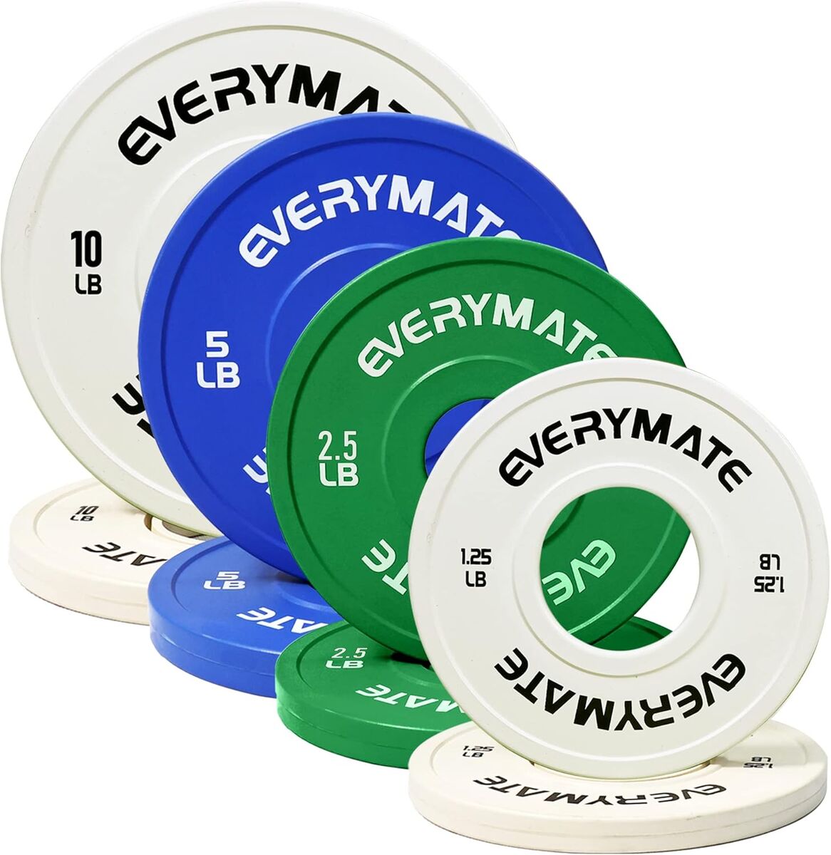 Everymate change plate set pair of 10lb 5 lb 2.5lb 1.25lb plates every mate