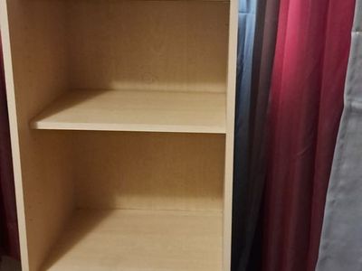 Light Wood Bookshelf with Enclosed Lower Cabinet Storage