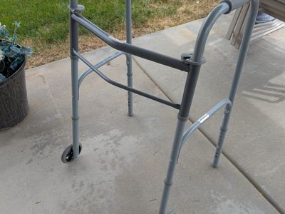 Guardian Gray Folding Medical Walker with Front Wheels