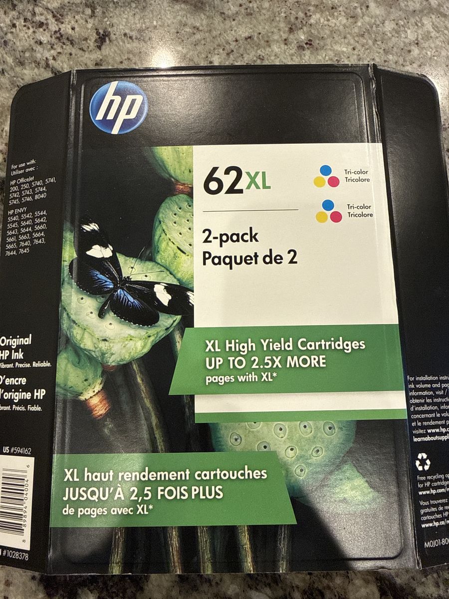 1 - HP Printer Cartridge 62XL Tri-color