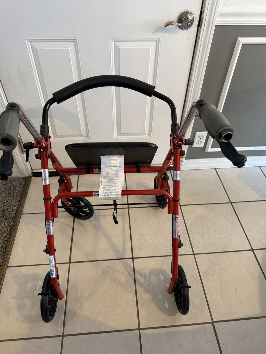 Drive Medical Nitro Rollator Rolling Walker with Seat - Red, Used
