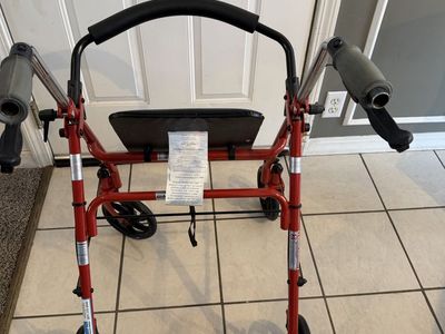 Drive Medical Nitro Rollator Rolling Walker with Seat - Red, Used