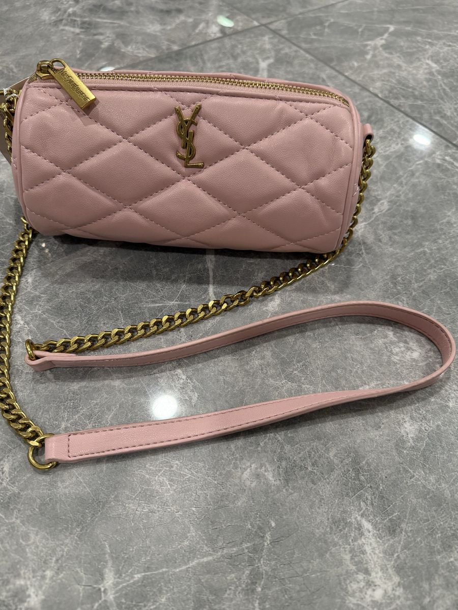 YSL Pink Pleated Crossbody 