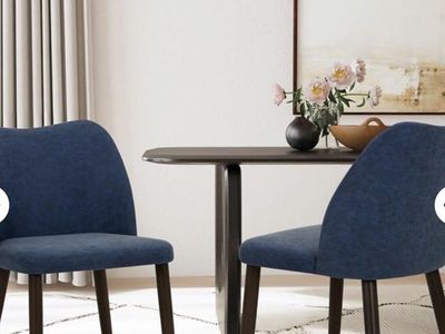 New Upholstered Dining Chairs, Blue (Set of 2)