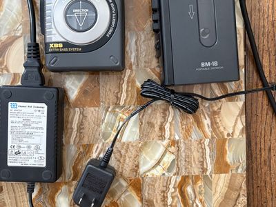 Panasonic xbs cassette player, Sony BM-18 cassette player, AC adapter. $20 each