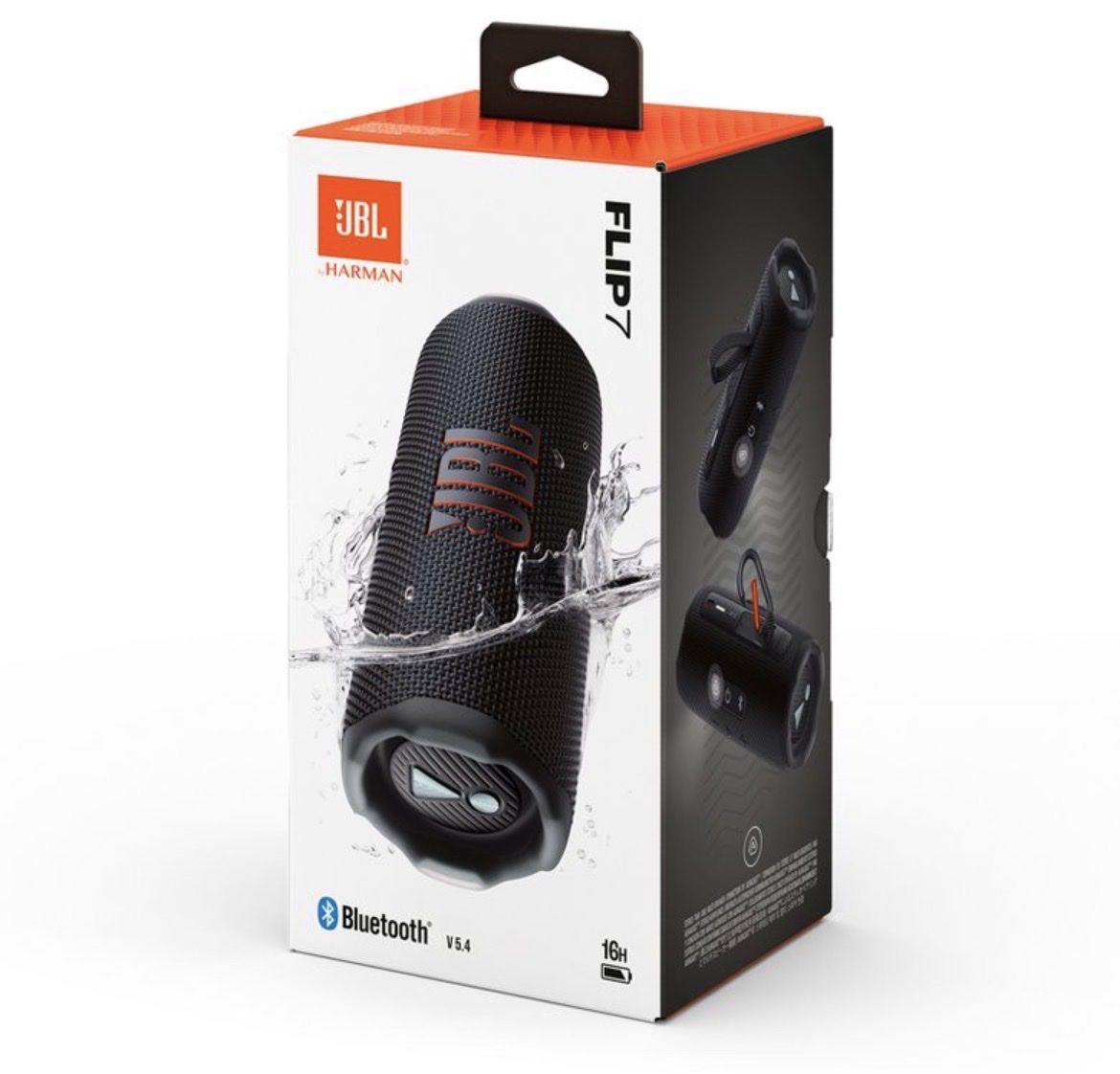 JBL Flip 7 Portable Bluetooth Speaker - Black, 16H Playtime!