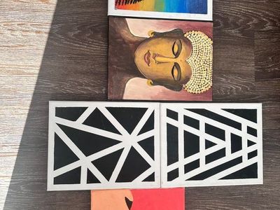 Assorted Canvas Art Painting Set - 5 Pieces