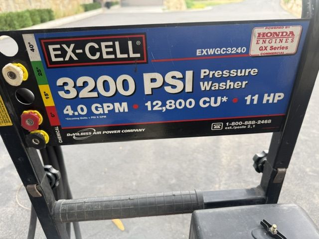 EX-Cell EXWGC3240 3200 PSI 4.0 GPM Pressure Washer with Honda GX340