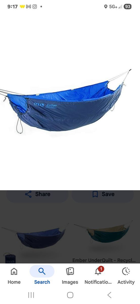 Hammock underquilt Eno Ember