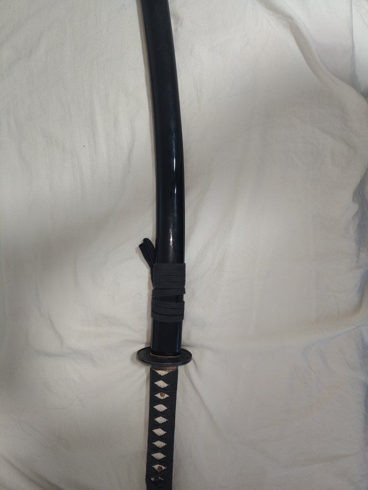 Black Sheathed Katana Sword with Wrapped Handle