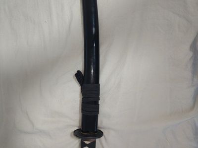 Black Sheathed Katana Sword with Wrapped Handle