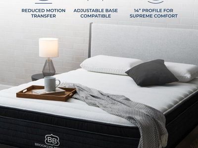 New, Brooklyn Bedding Select 14" Gel Memory Foam Hybrid Mattress , Queen