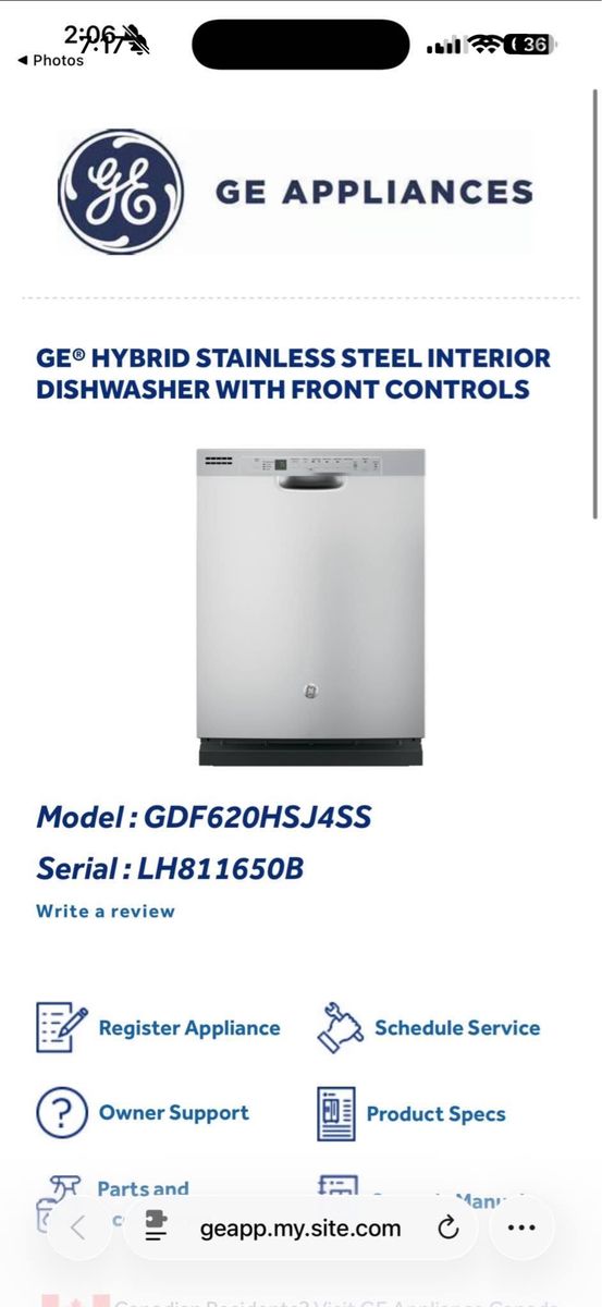 Free dishwasher