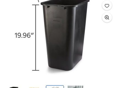 10 Gal Black Plastic Waste Can - 12 Units
