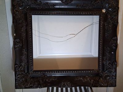 Ornate large wood frame 32"x36" (20”x24” print)