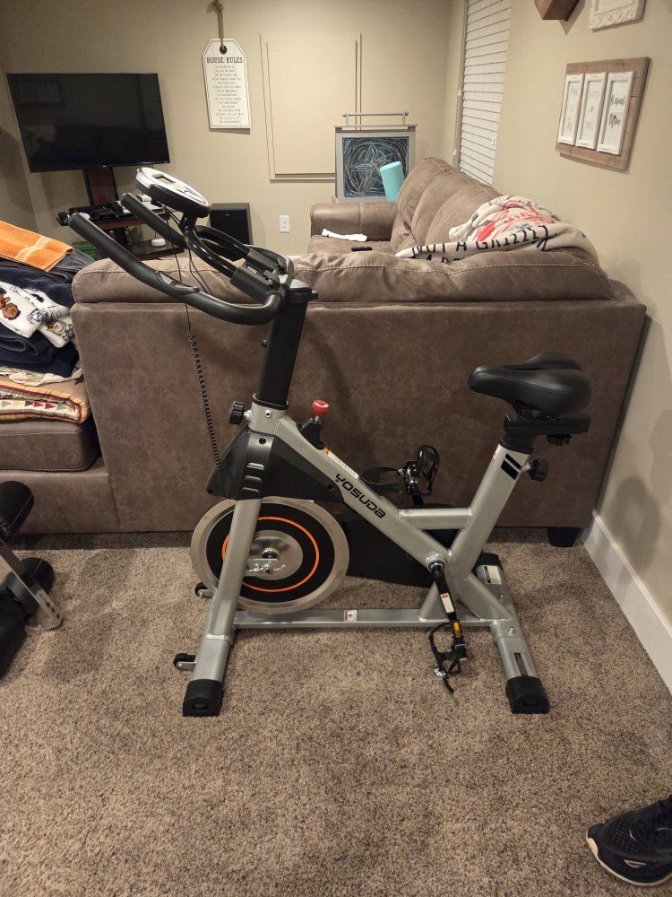 Yosuda Indoor Stationary Exercise Bike - Silver