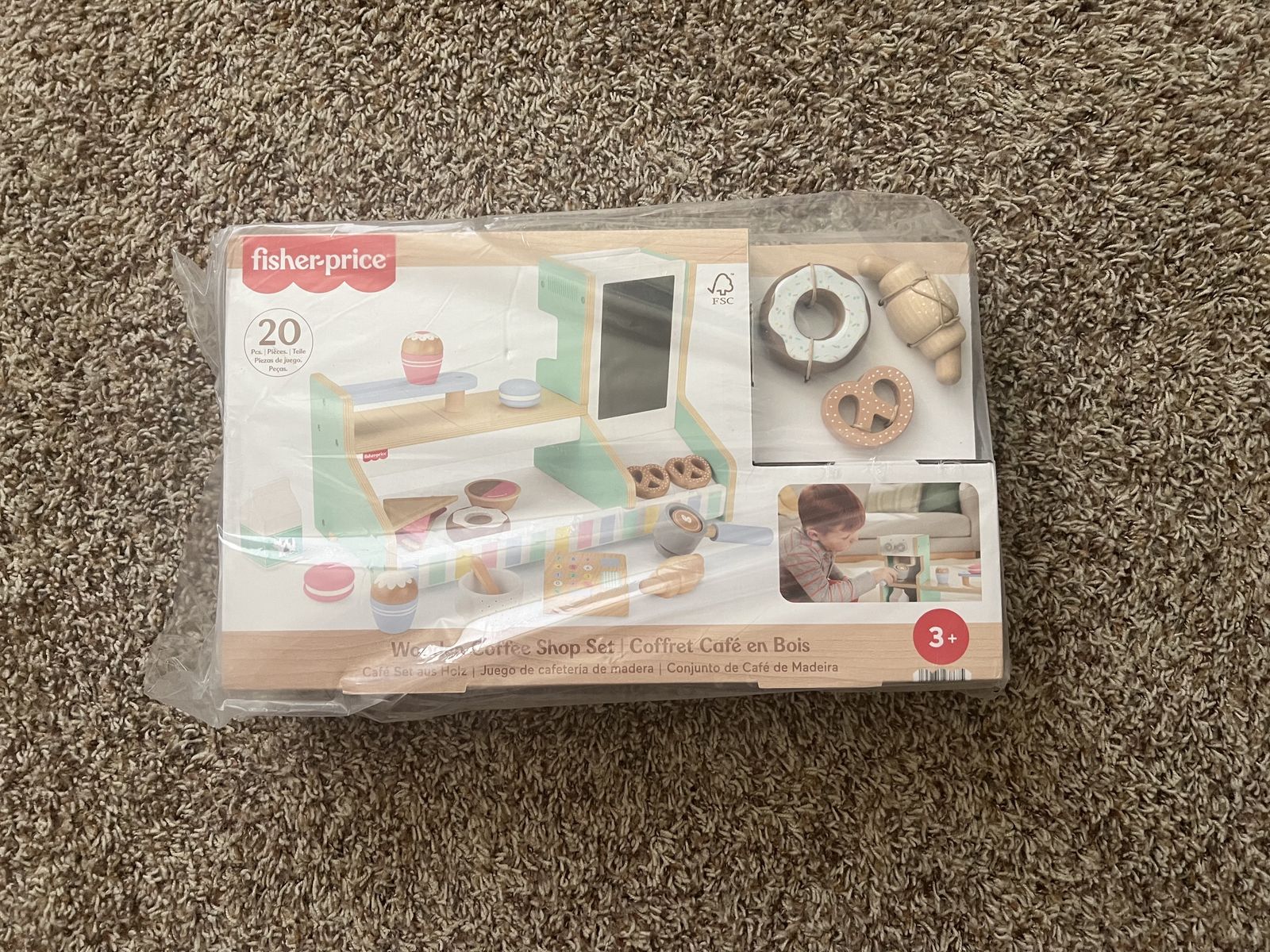 NEW: Fisher Price Wooden Coffee Shop & Register