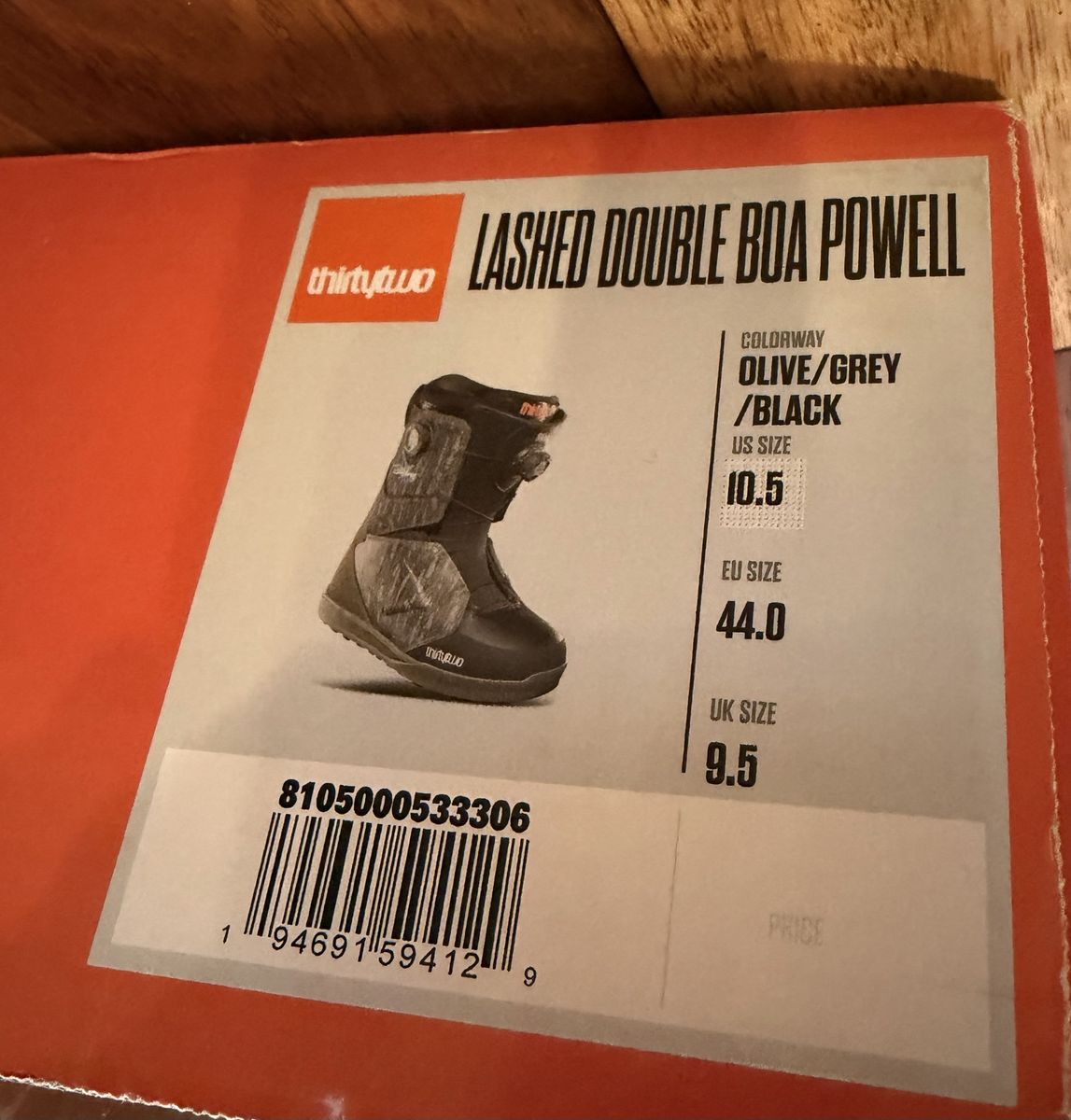 ThirtyTwo Lashed Double BOA x Zeb Powell Snowboard Boots Men's US 10.5