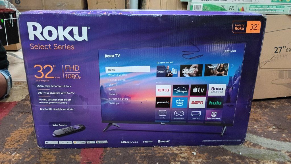 New in box Roku Smart TV – 32-Inch Select Series, 1080p Full HD TV – Roku TV with Voice Remote