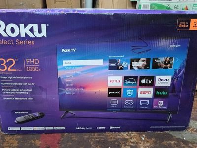 New in box Roku Smart TV – 32-Inch Select Series, 1080p Full HD TV – Roku TV with Voice Remote