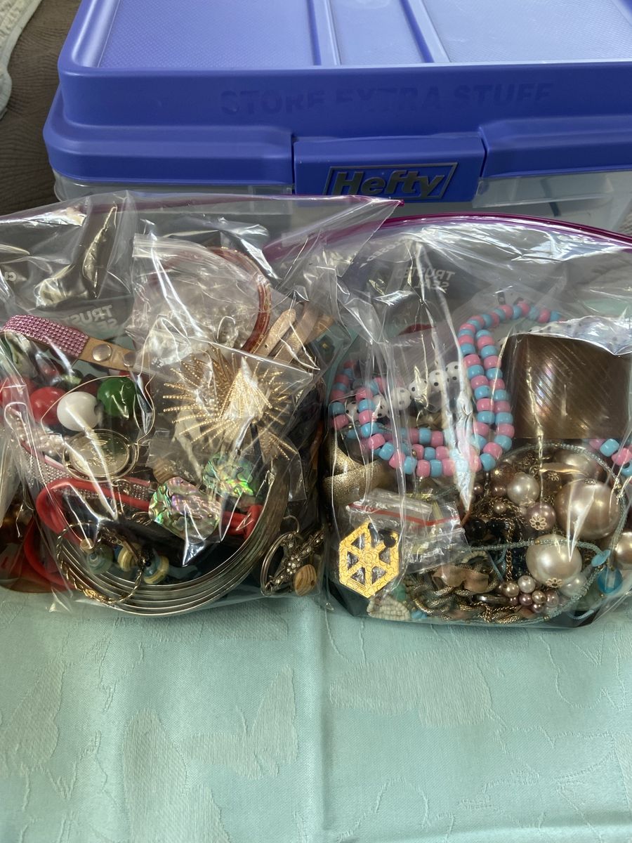 Jewelry Bags (Costume Jewelry Lot of 2 Bags)! Great for Resale, Crafting and More! Look