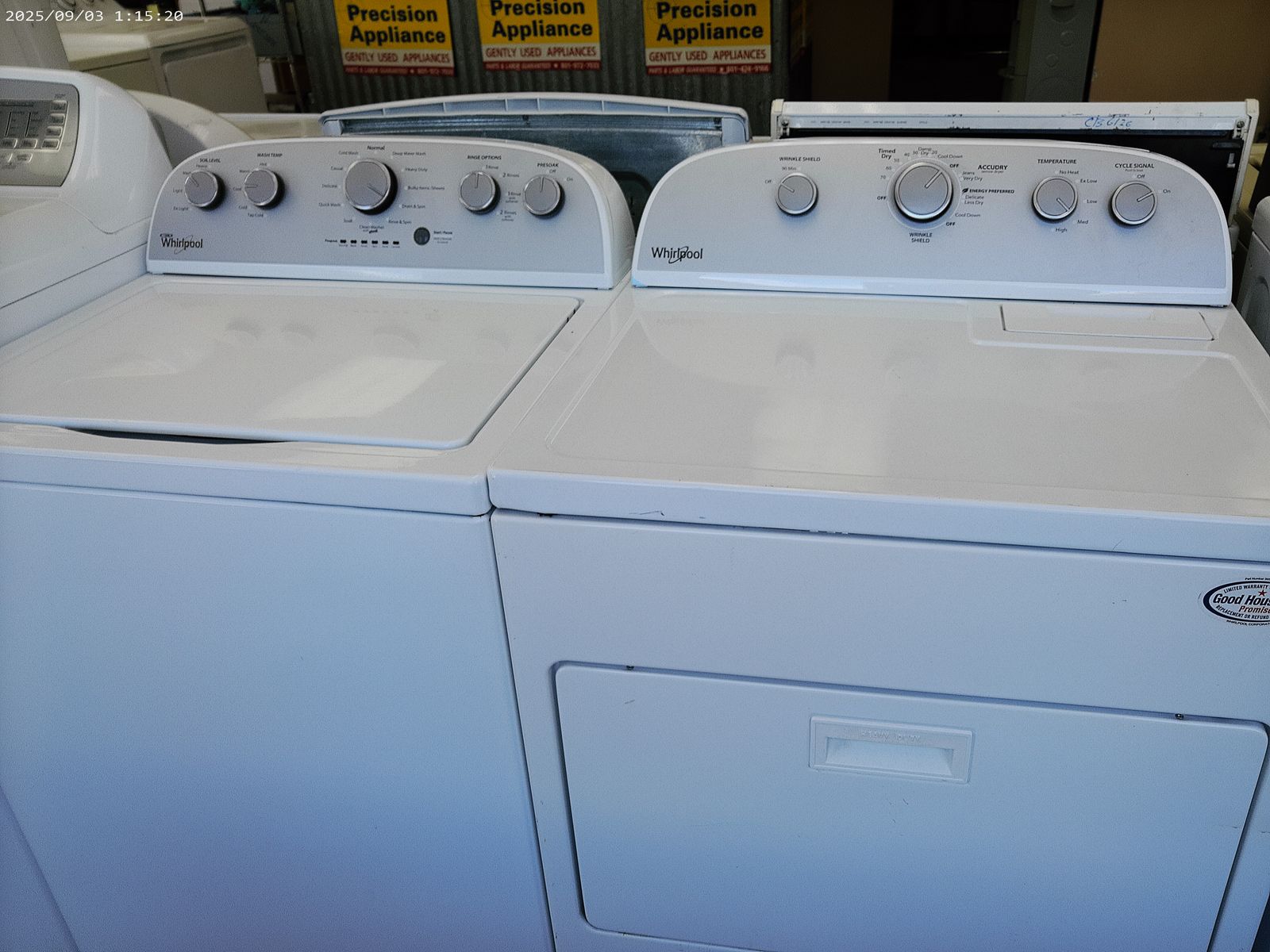 Whirlpool High Efficiency Top Load Washer and Electric Dryer~90 day Guarantee
