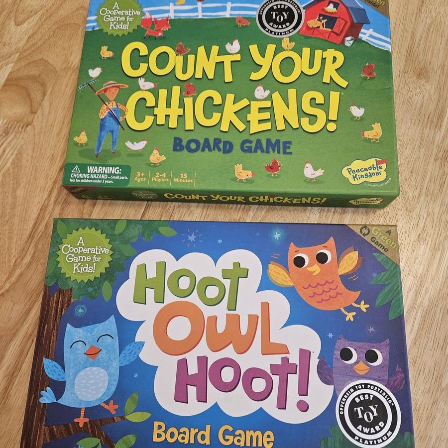 Hoot Owl Hoot and Count Your Chickens! Board Games Buy two together.