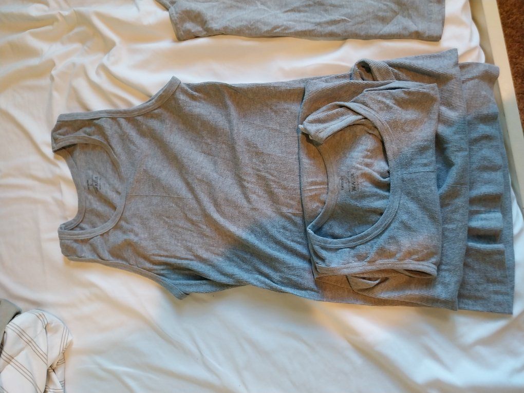 Grey mens large cut off shirts 3×