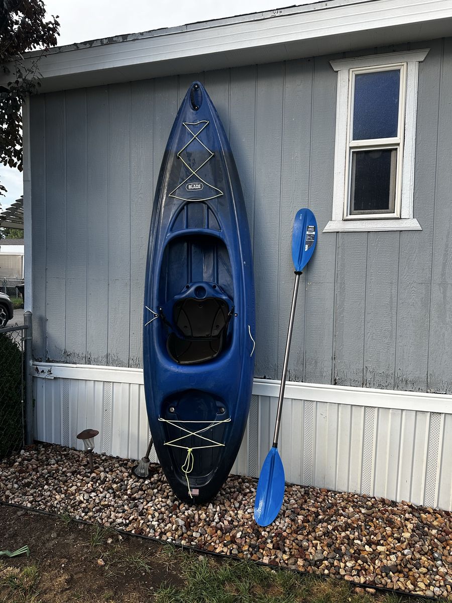 Blade Blue Kayak with Paddle - Used Recreational Watercraft