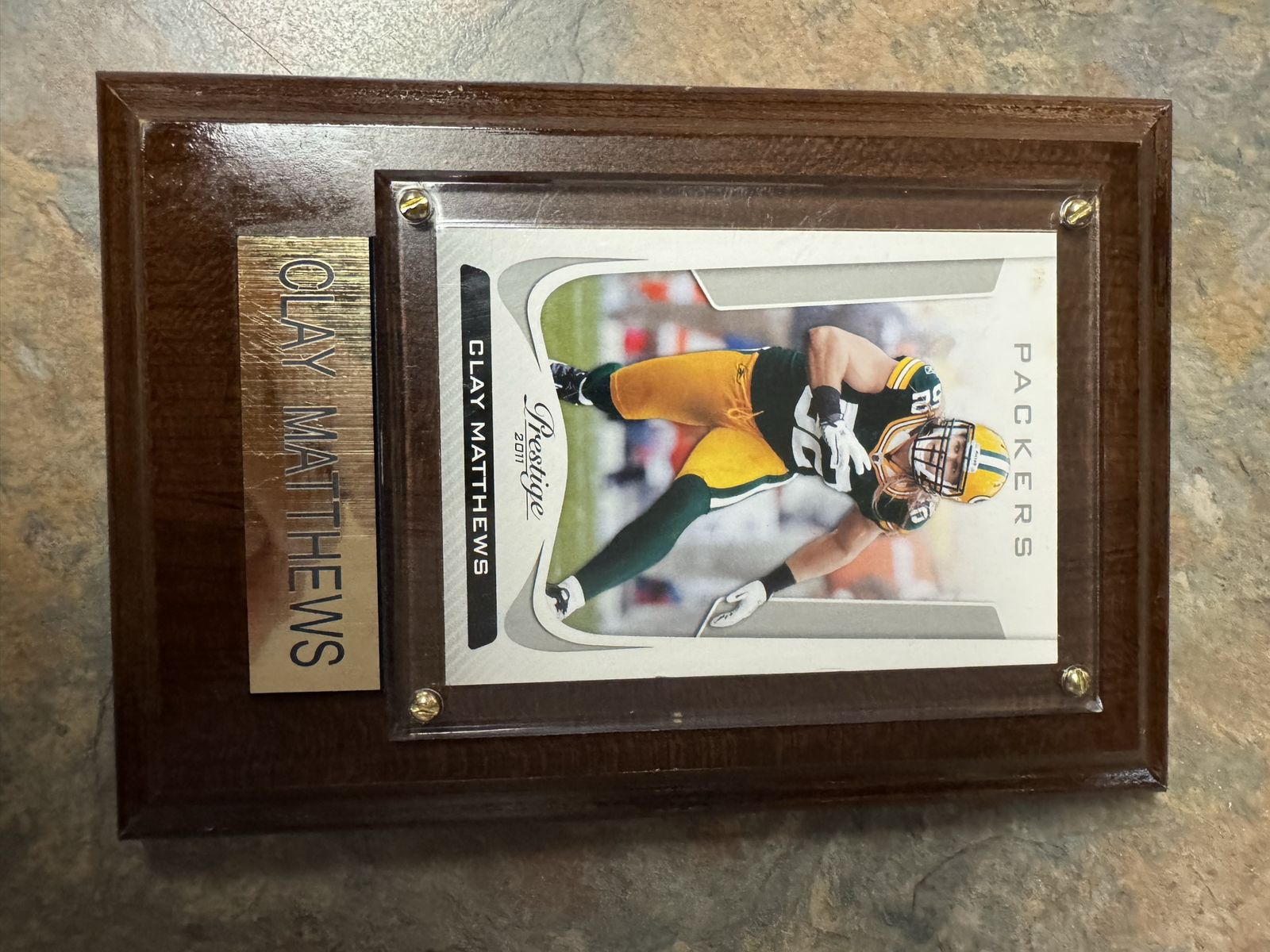 Clay Matthews Green Bay Packers 2011 Prestige Football Card Plaque Collectible