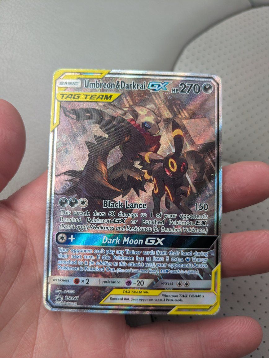 Umbreon/Darkrai GX heavily damaged