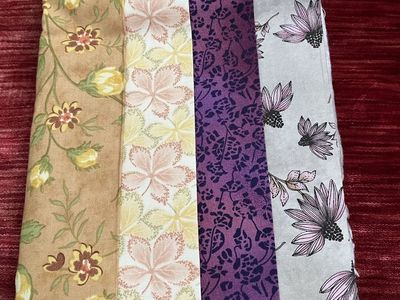 Four Coordinating Quilting /Fabric Materials - Four Yards