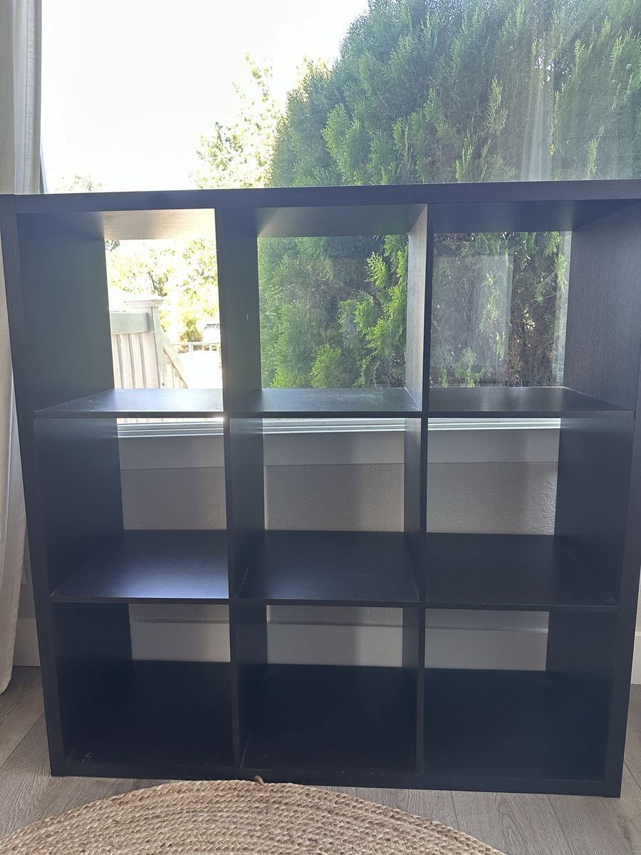 Brown Wood Cubby Shelf