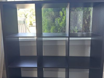 Brown Wood Cubby Shelf