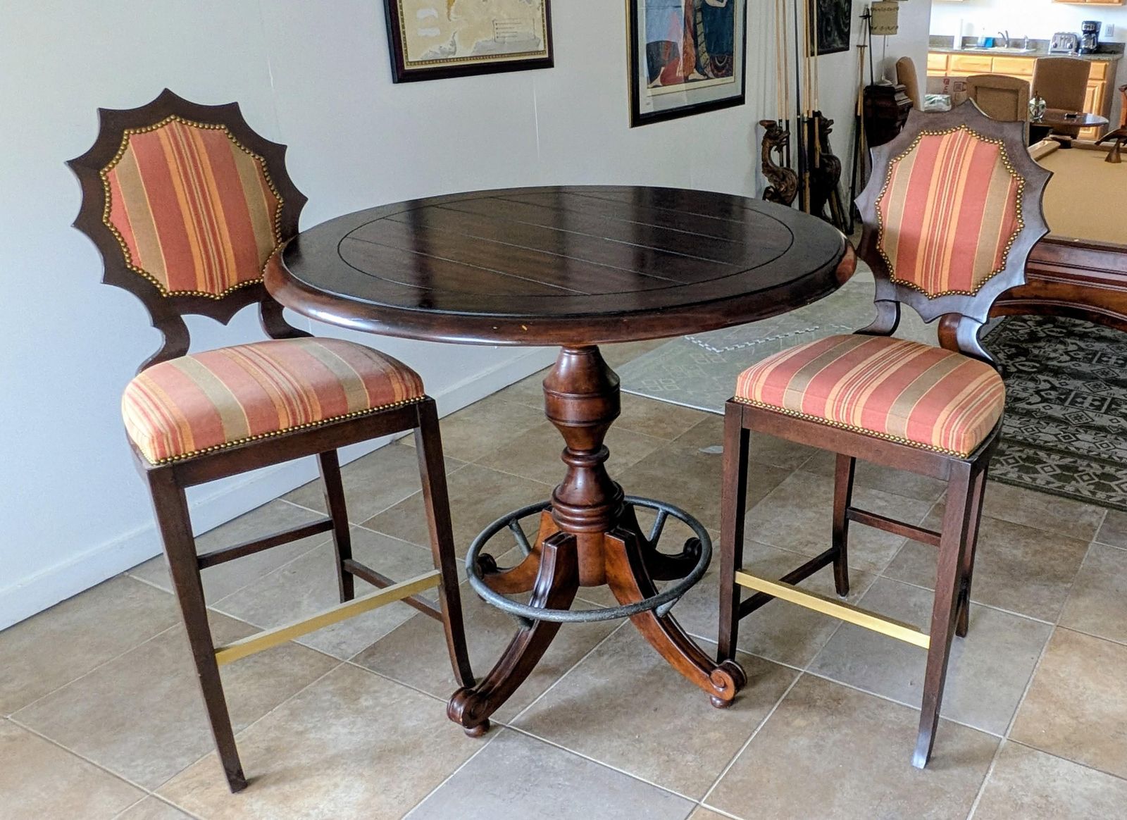 Bar Height Table and Two Chairs