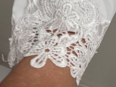 Temu Women's White Lace Cut-out Leggings - Size 2XL, High Waist, 95% Polyester, 5% Elastane