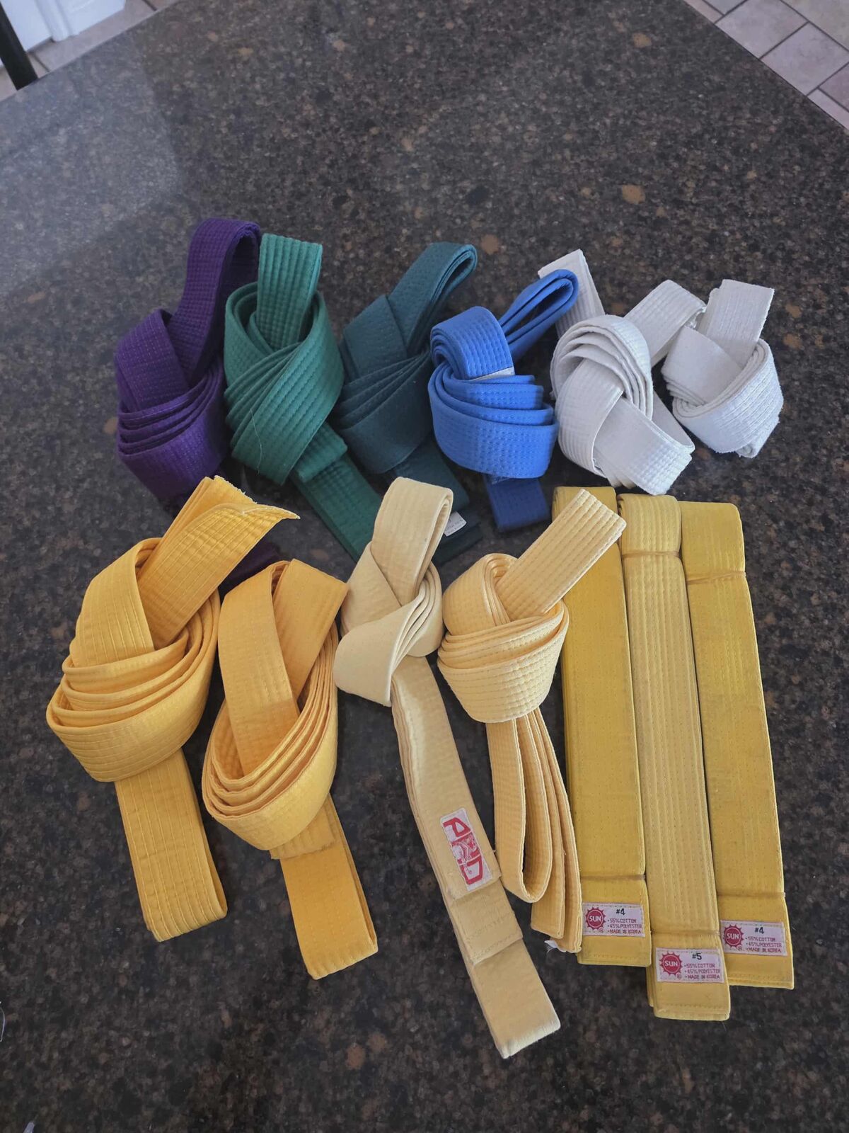 Karate gi belts
