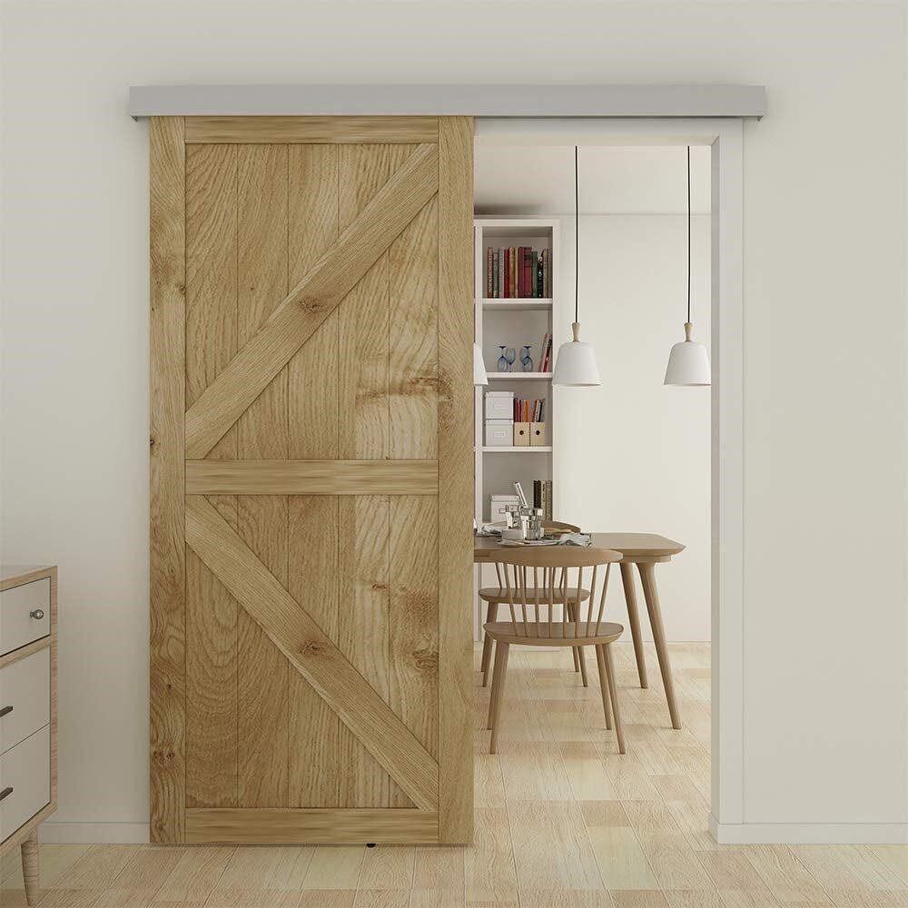 JUBEST 6FT Sliding Barn Door Hardware Kit