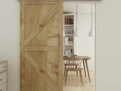 JUBEST 6FT Sliding Barn Door Hardware Kit