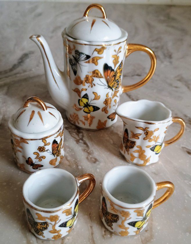 Miniature Baum Brothers Butterfly Tea Set